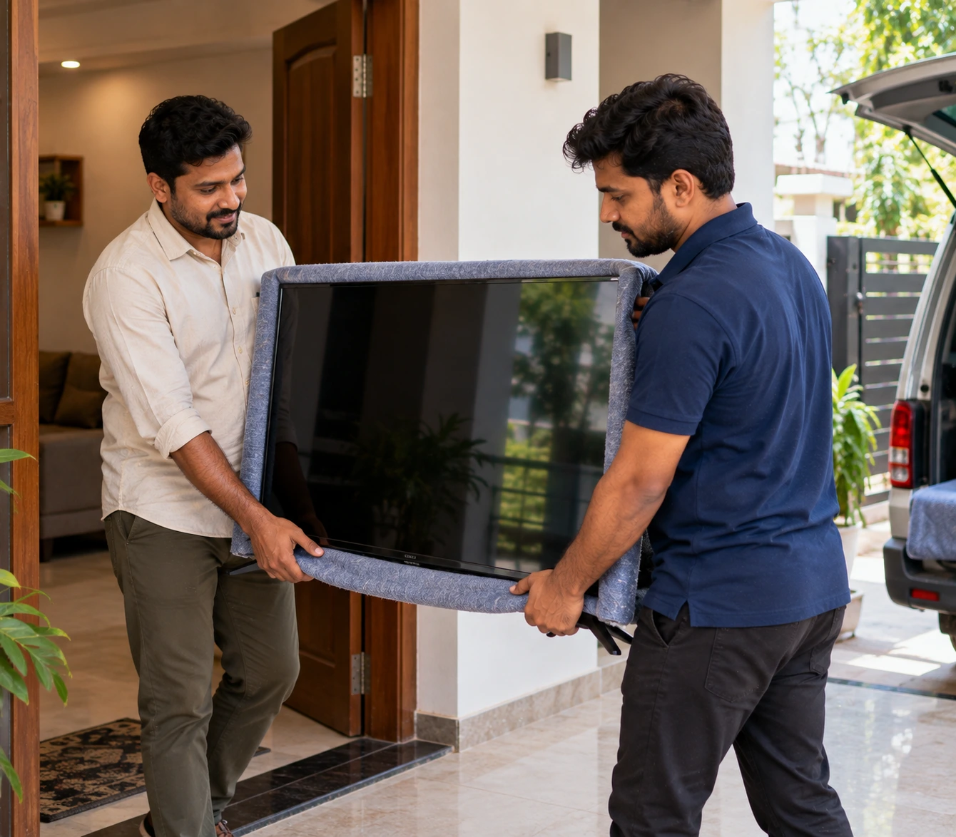 Home pickup of a TV