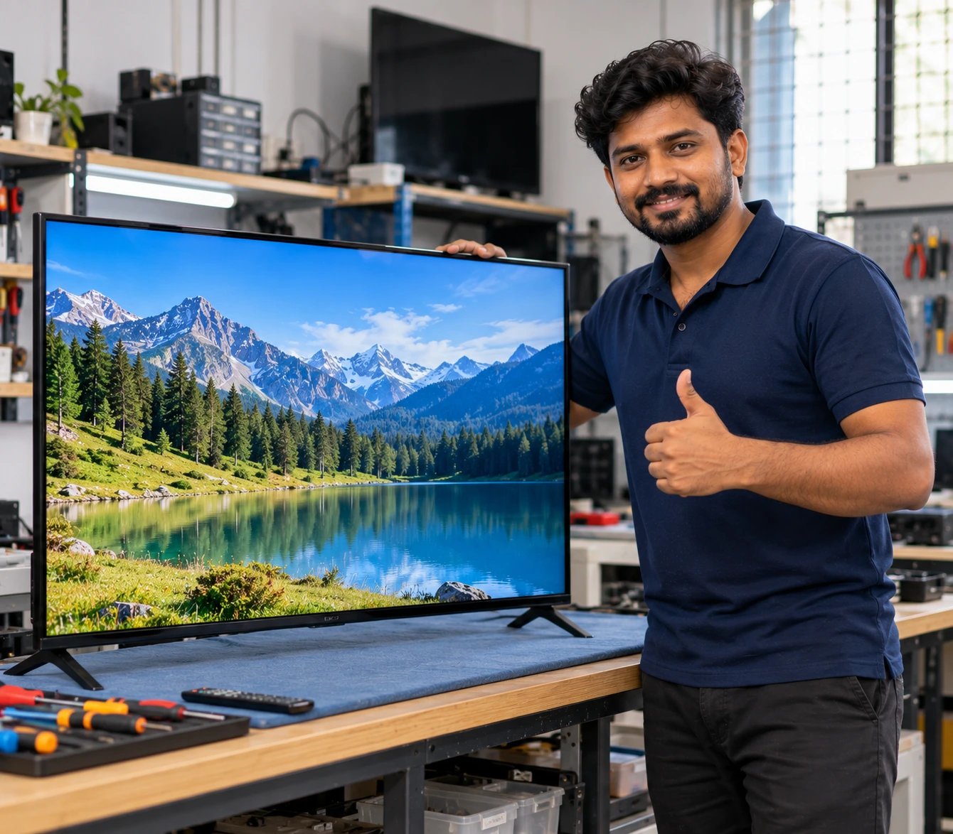 Repaired TV ready for delivery